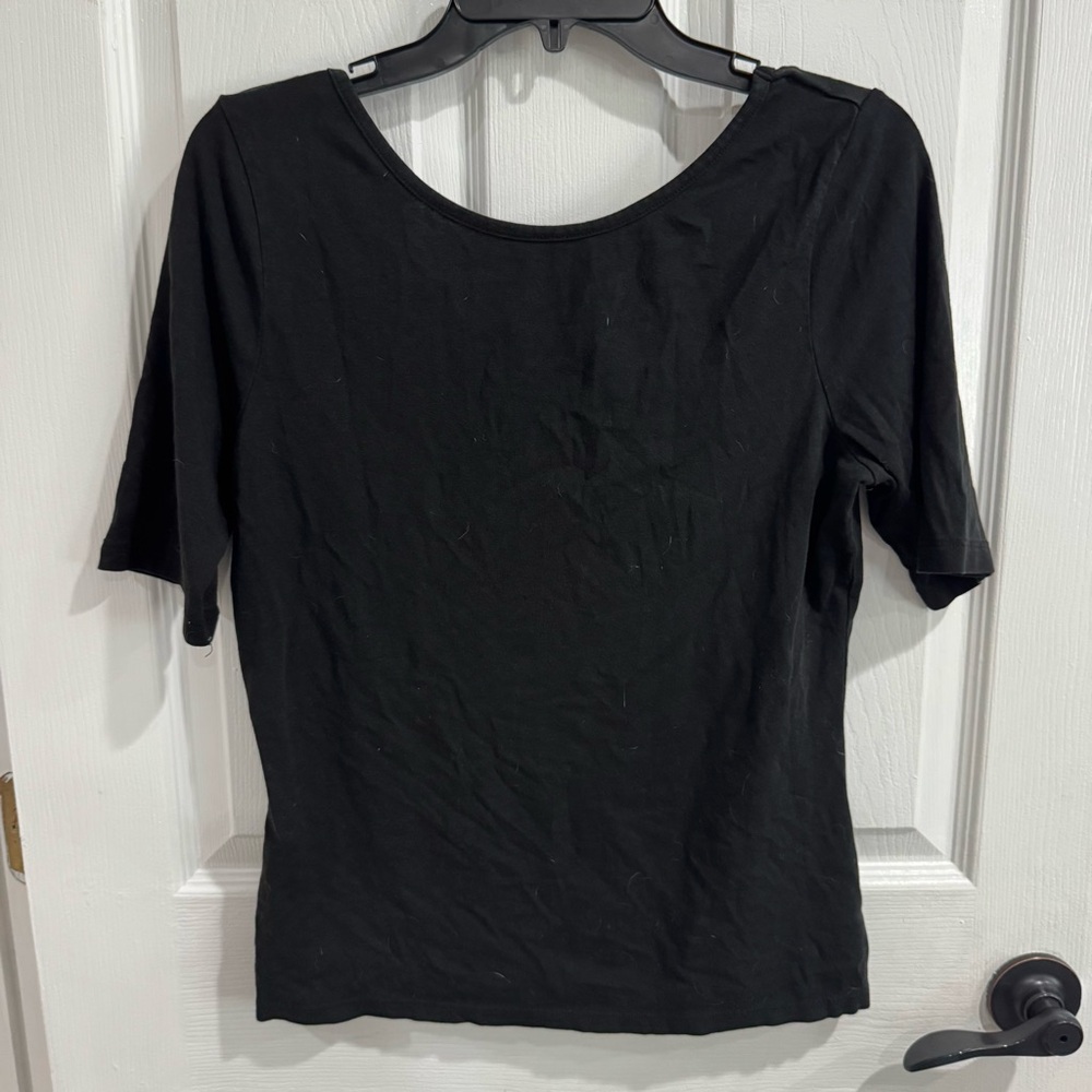 Reversible Black Scoop Neck Tee – Pima Cotton Blend - Fits‎ L/XL